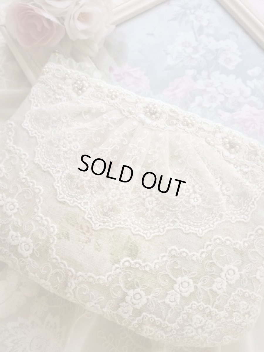 画像2: キラキラパールのレースのポーチのキット (2)