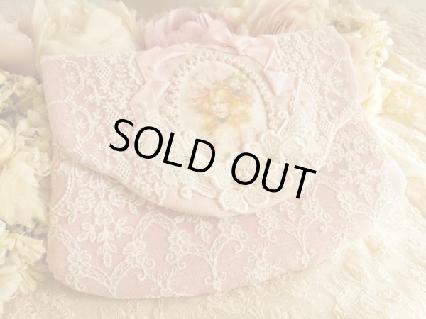 画像2: ピンクのリボンのポーチのキット (2)