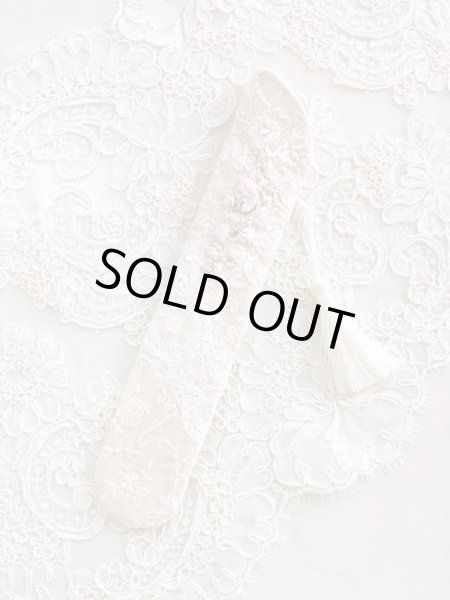 画像2: リボン刺繍のジュエリーのような扇子ケース完成品 (akiko) (2)