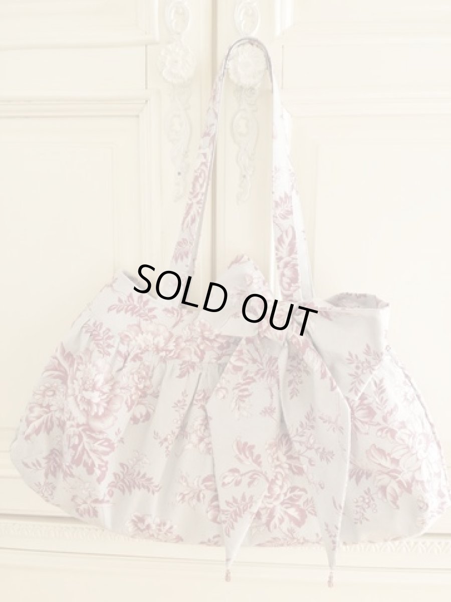 画像2: ビーズ付きふんわりリボンのバッグ（オリエンタル）完成品 (akiko) (2)