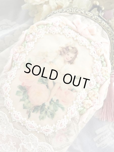 画像3: ピンクの薔薇の少女のポーチ完成品 (akiko) (3)