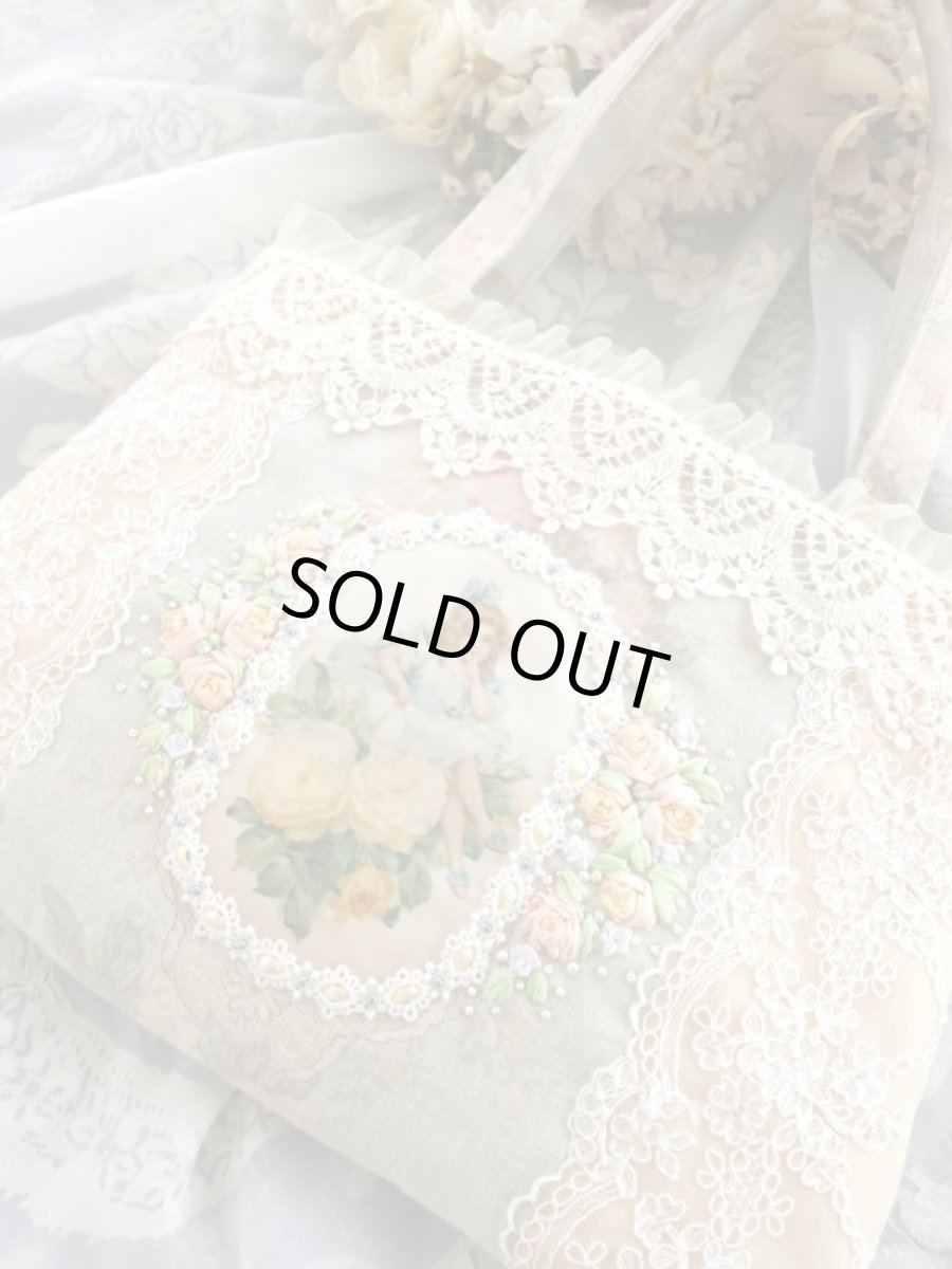 画像1: 黄色い薔薇の少女のバッグ完成品 (akiko) (1)