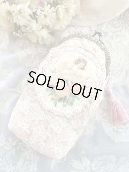 画像2: ピンクの薔薇の少女のポーチ完成品 (akiko) (2)