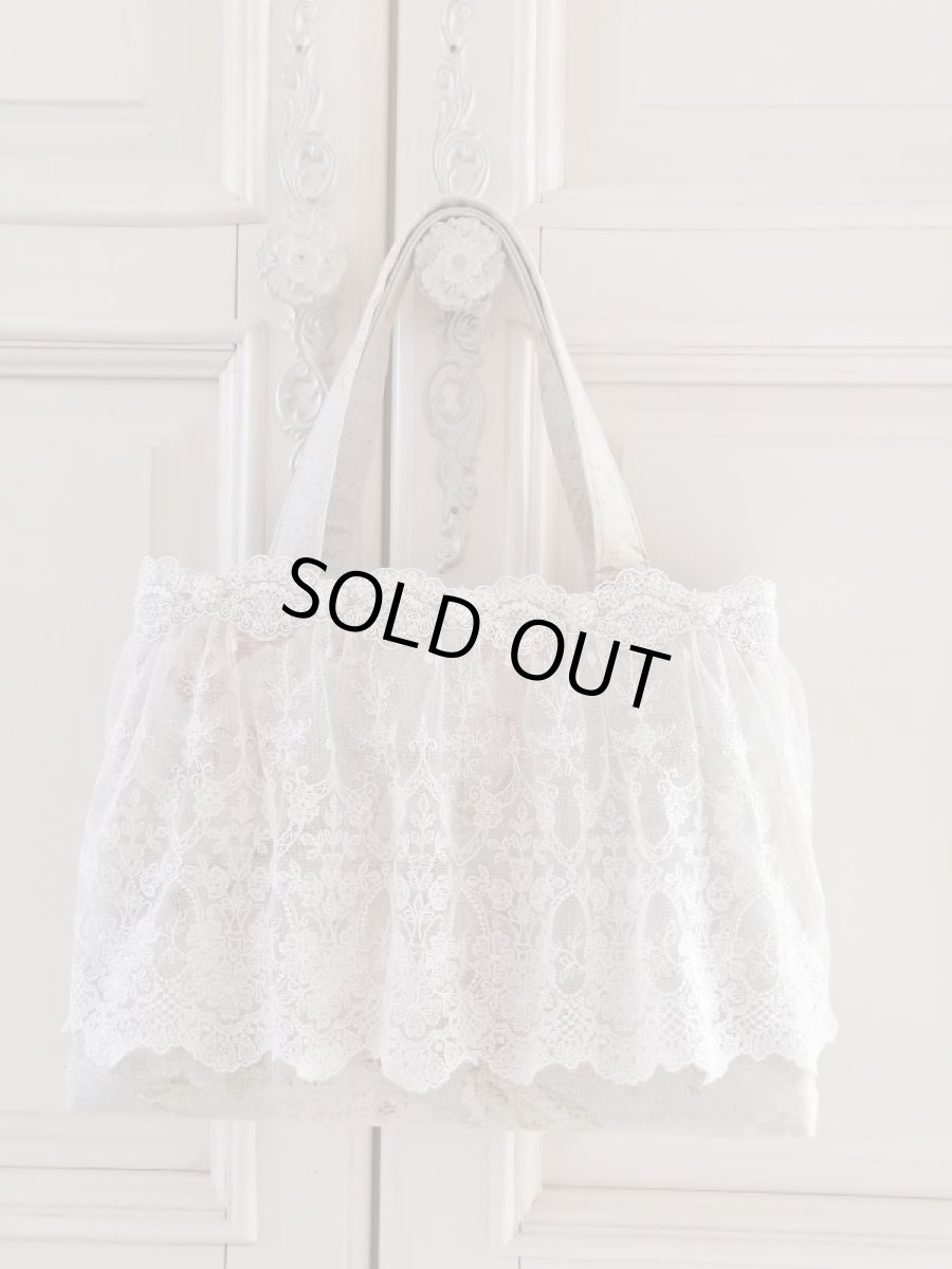 画像1: チュールレースの大人バッグ完成品　A (akiko) (1)