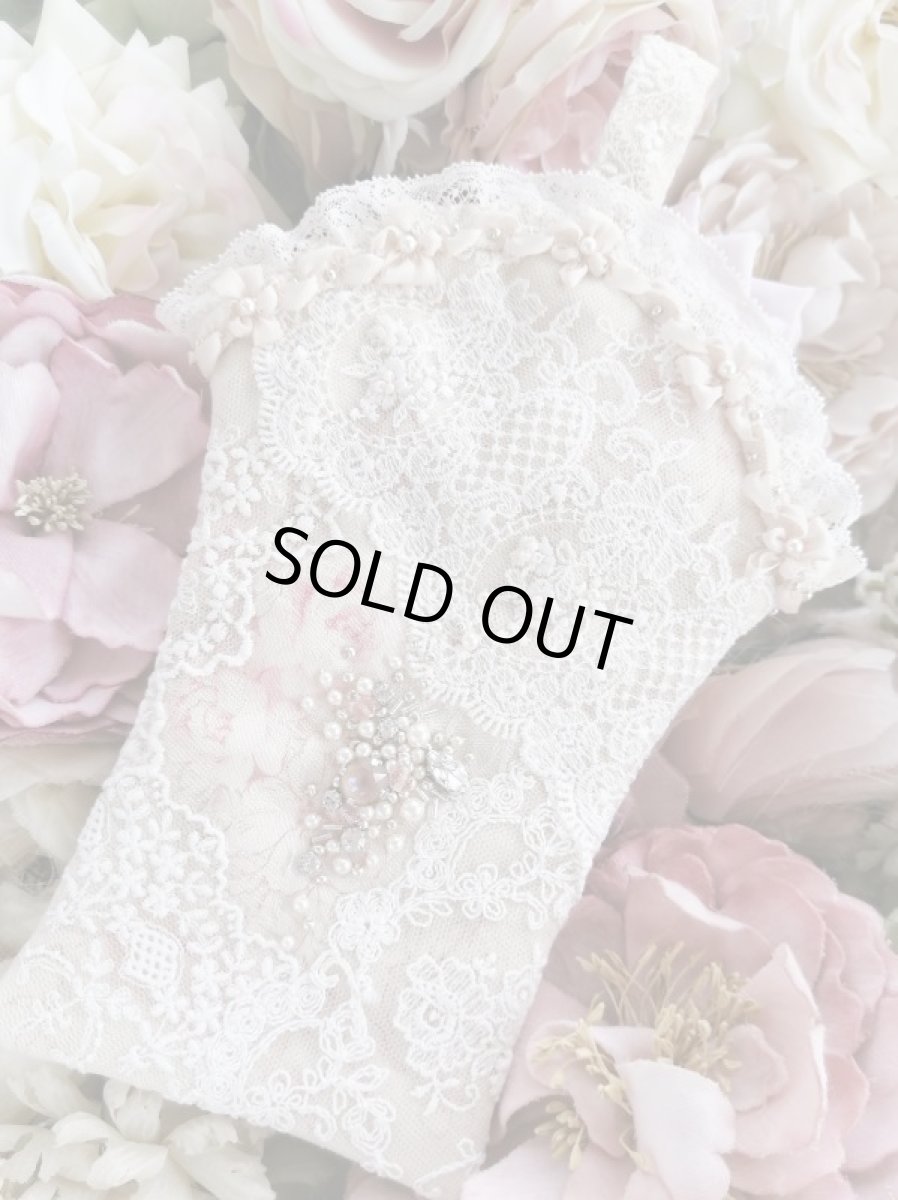 画像1: キラキラビジューのバスケット型ポーチ完成品  B (akiko) (1)