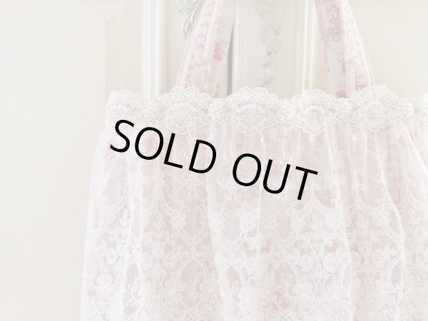 画像3: チュールレースの大人バッグ完成品　B (akiko) (3)