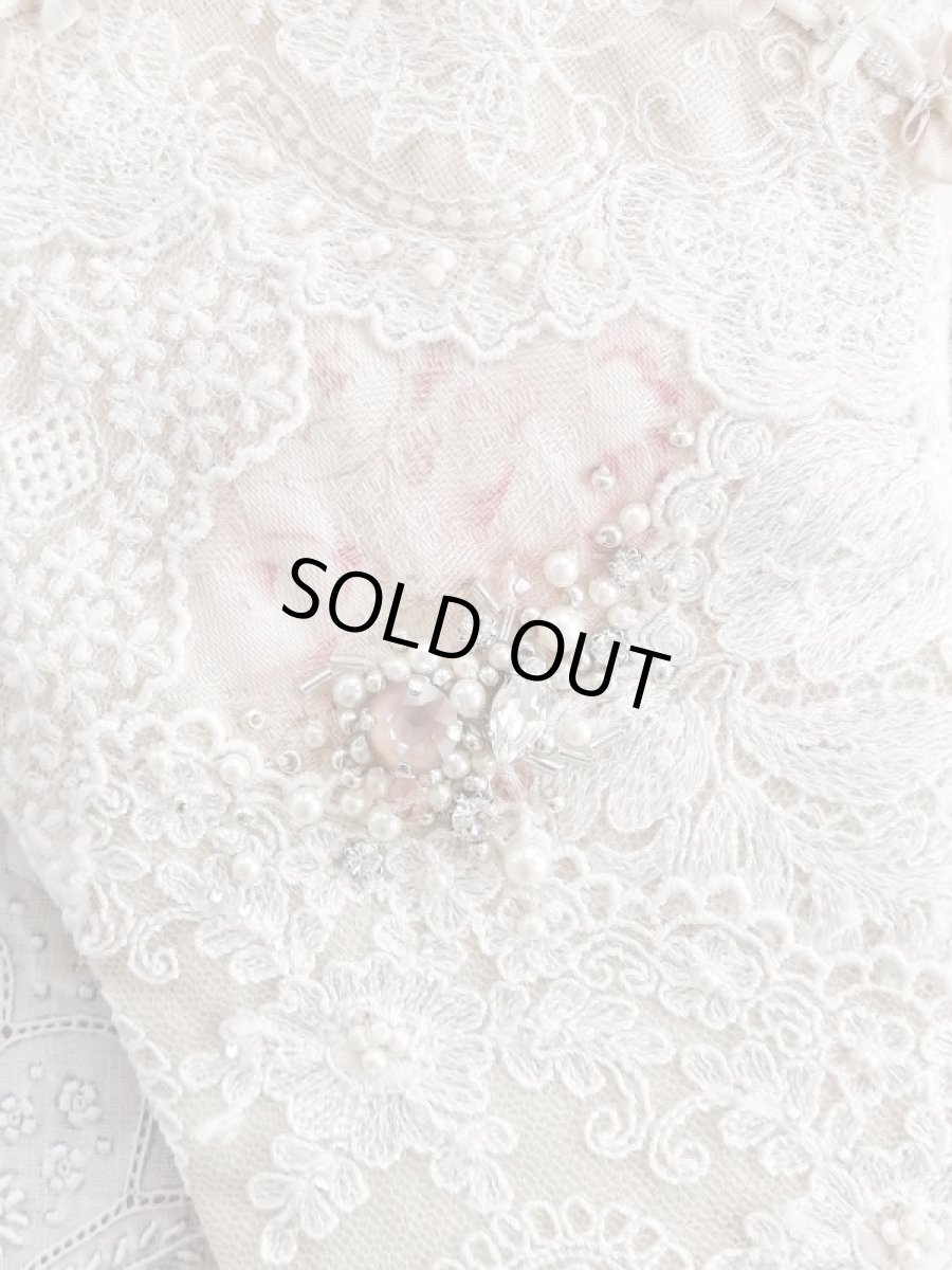 画像4: キラキラビジューのバスケット型ポーチ完成品  D (akiko) (4)