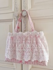 画像2: チュールレースの大人バッグ完成品　B (akiko) (2)