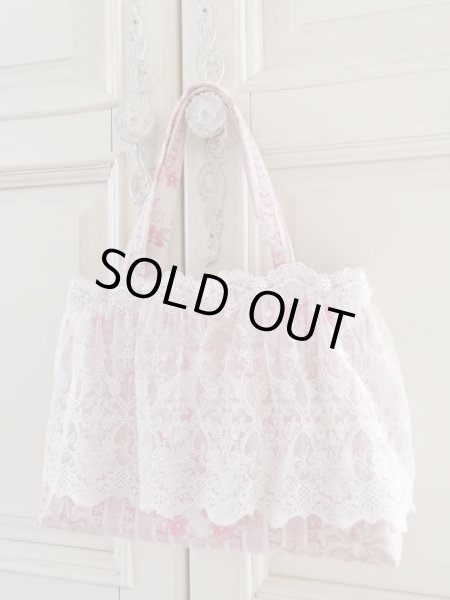 画像2: チュールレースの大人バッグ完成品　B (akiko) (2)