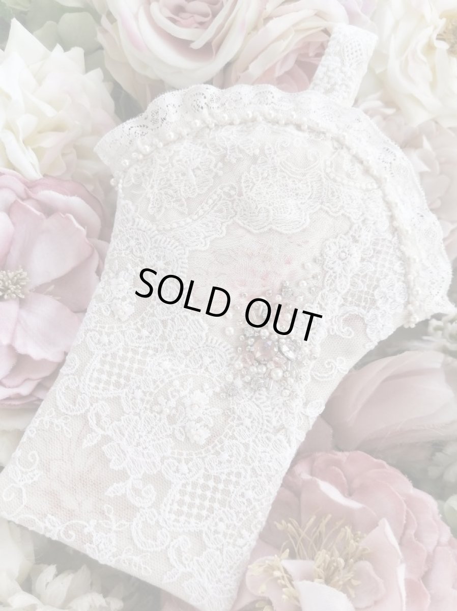 画像1: キラキラビジューのバスケット型ポーチ完成品  A (akiko) (1)