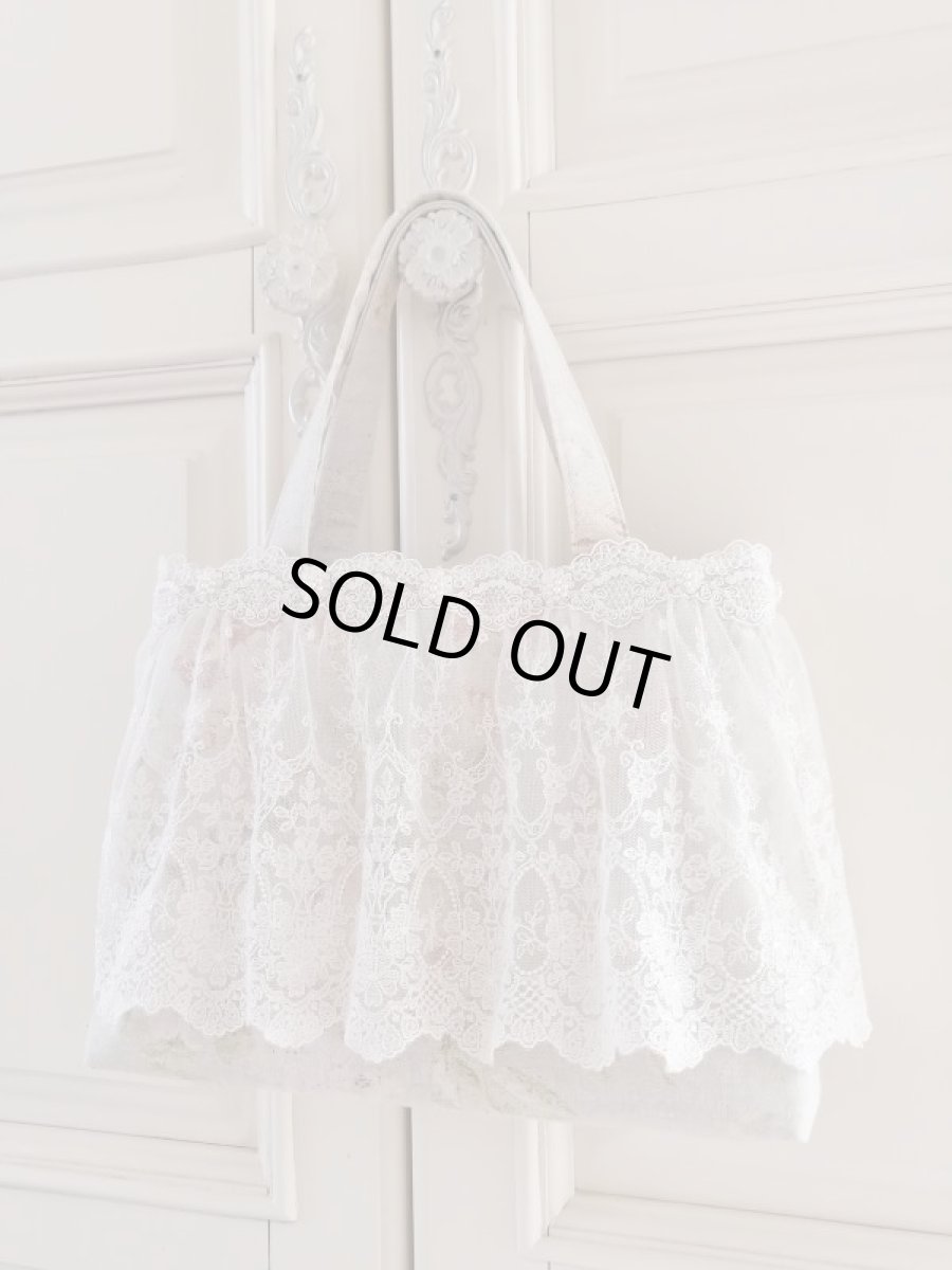 画像2: チュールレースの大人バッグ完成品　A (akiko) (2)