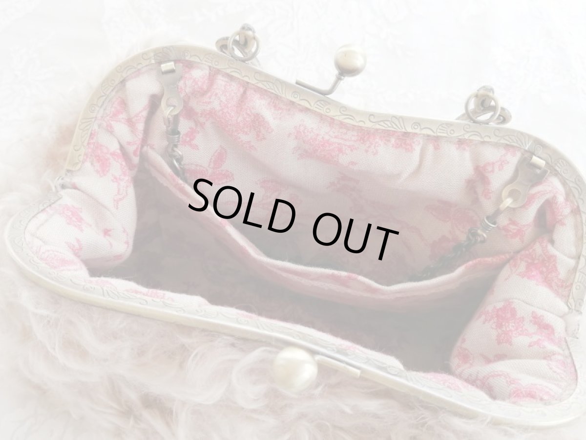 画像5: ジャーマンファブリックのキラキラ口金バッグ完成品　 (akiko) (5)