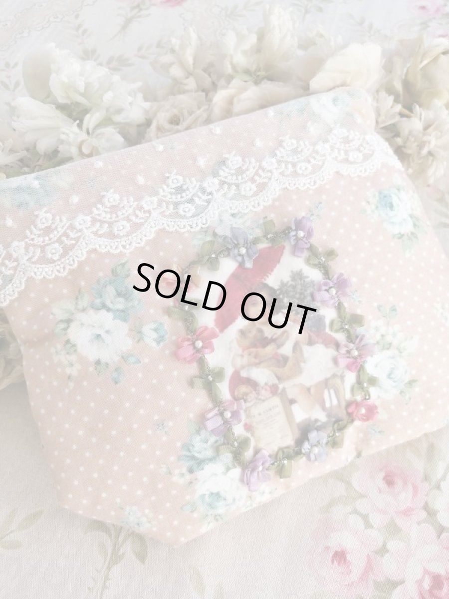 画像1: ベアーと女の子ポーチ完成品   (akiko) (1)