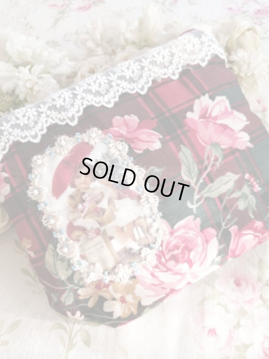 画像1: ベアーと女の子ポーチ完成品   (akiko) (1)