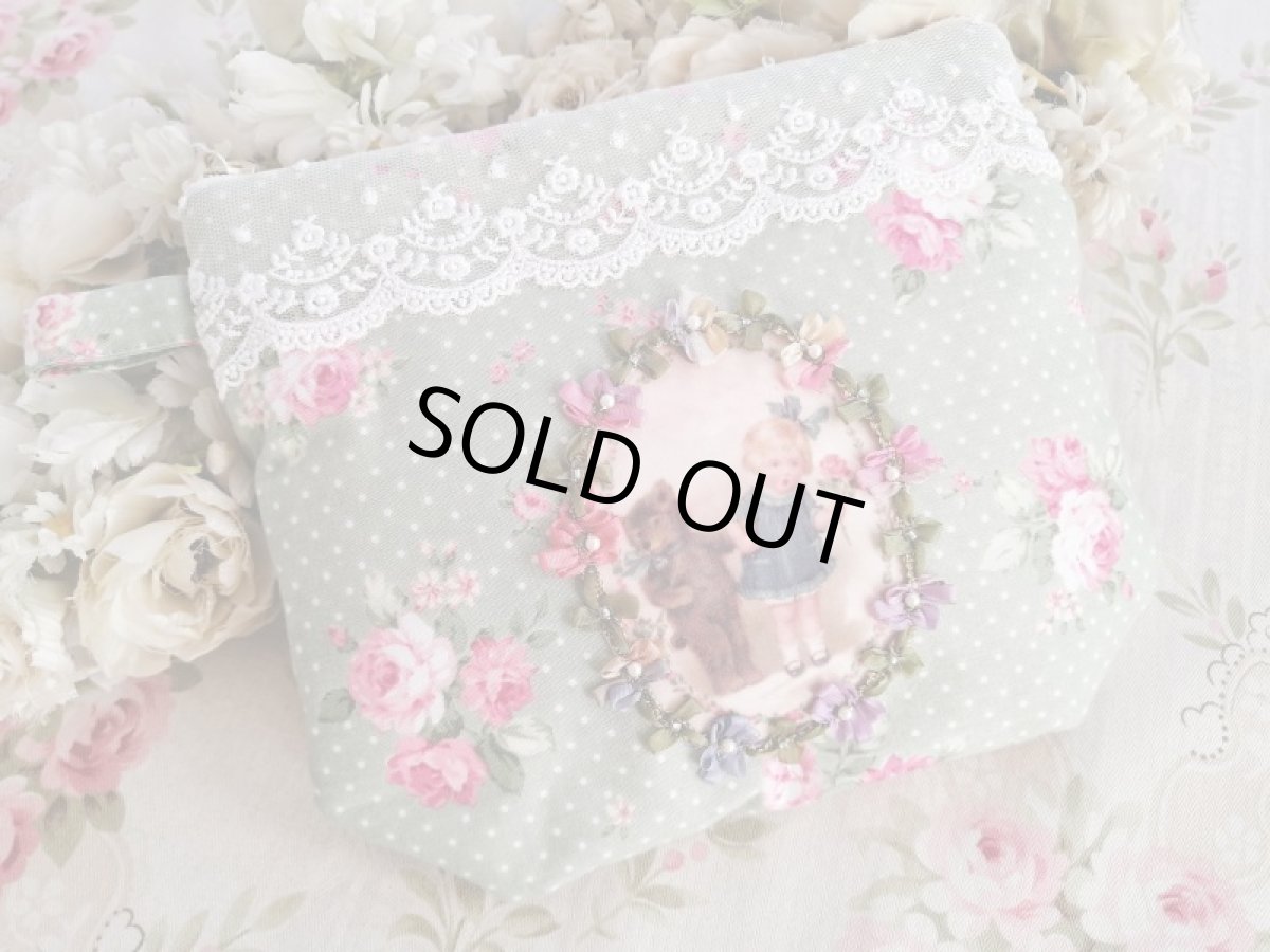 画像2: ベアーと女の子ポーチ完成品   (akiko) (2)