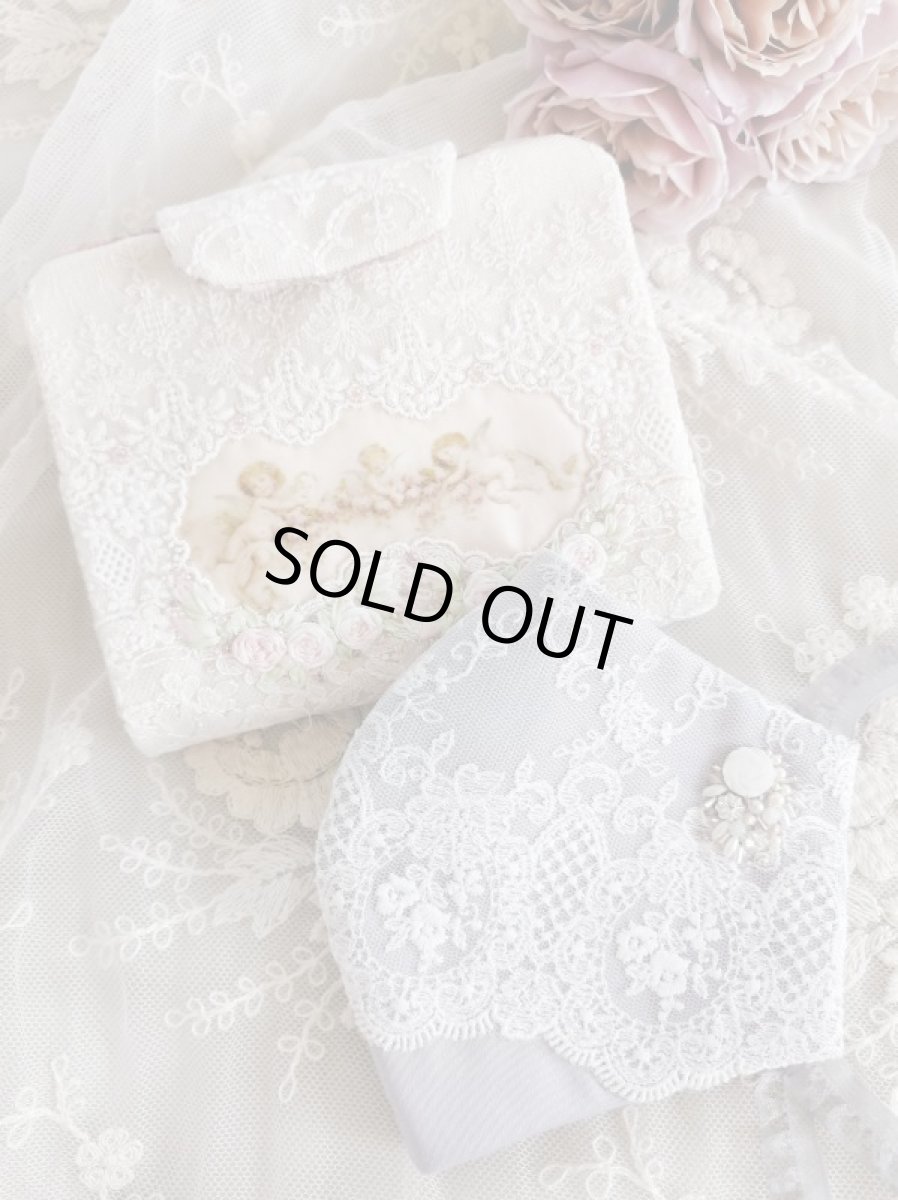 画像1: キラキラビジューのマスクとマスクケースD　完成品   (akiko) (1)