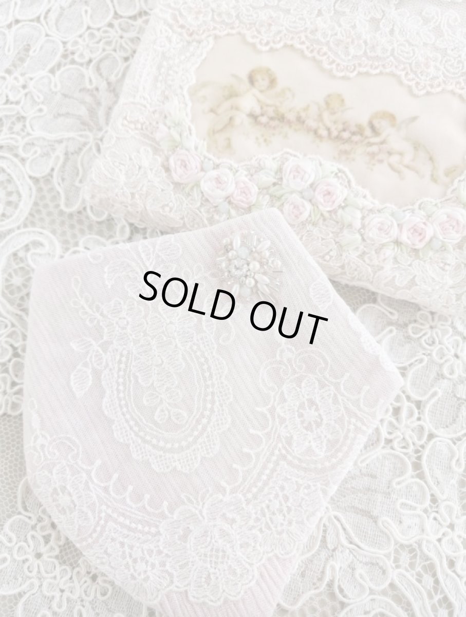 画像1: キラキラビジューのマスクとマスクケースE　完成品   (akiko) (1)