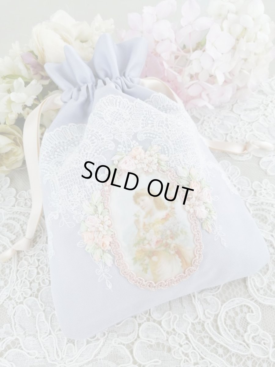 画像2: 綿サテン生地の巾着　完成品   (akiko) (2)