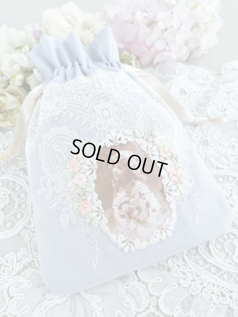 画像2: 綿サテン生地の巾着　完成品   (akiko) (2)