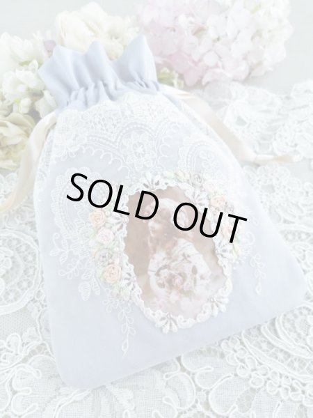 画像2: 綿サテン生地の巾着　完成品   (akiko) (2)