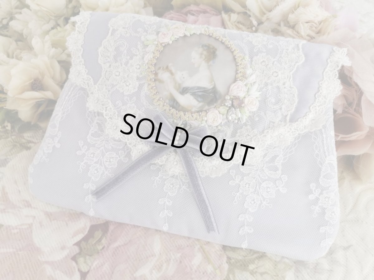 画像2: ネコと婦人のポーチ完成品　 (akiko) (2)