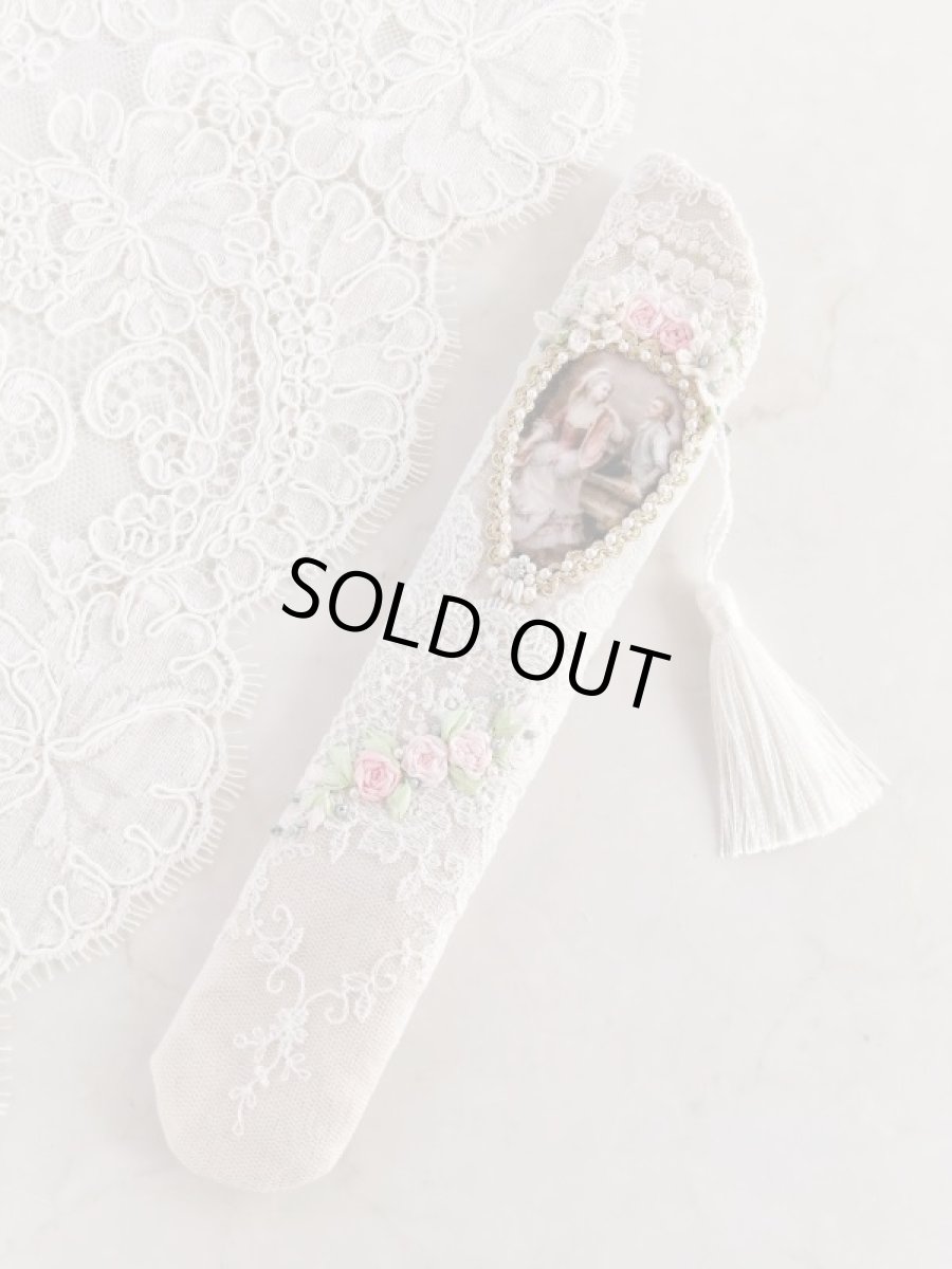 画像2: ヴィクトリアンなリボン刺繍の扇子ケース完成品  (akiko) (2)