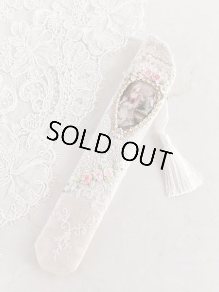 画像2: ヴィクトリアンなリボン刺繍の扇子ケース完成品  (akiko) (2)