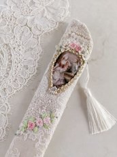 画像1: ヴィクトリアンなリボン刺繍の扇子ケース完成品  (akiko) (1)