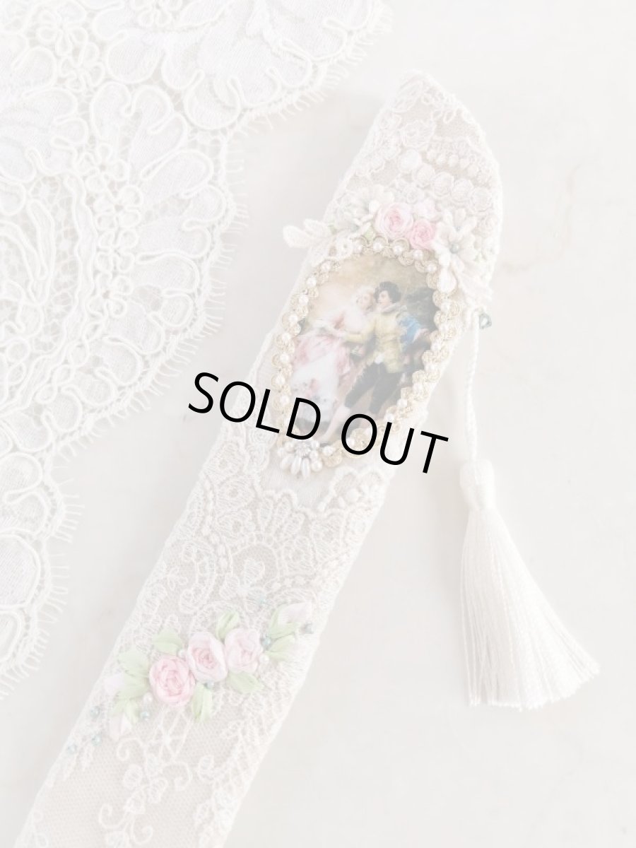 画像2: ヴィクトリアンなリボン刺繍の扇子ケース完成品  (akiko) (2)
