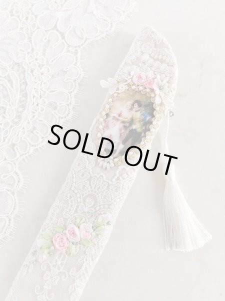 画像2: ヴィクトリアンなリボン刺繍の扇子ケース完成品  (akiko) (2)