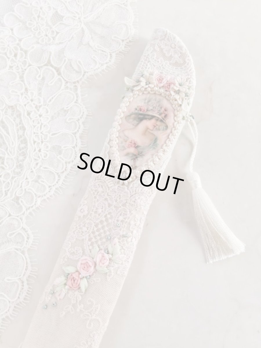 画像3: ヴィクトリアンなリボン刺繍の扇子ケース完成品  (akiko) (3)