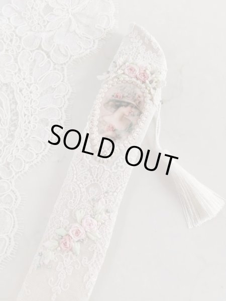 画像2: ヴィクトリアンなリボン刺繍の扇子ケース完成品  (akiko) (2)