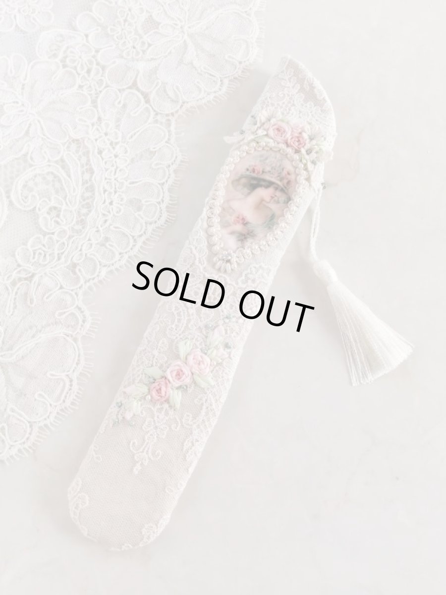画像3: ヴィクトリアンなリボン刺繍の扇子ケース完成品  (akiko) (3)