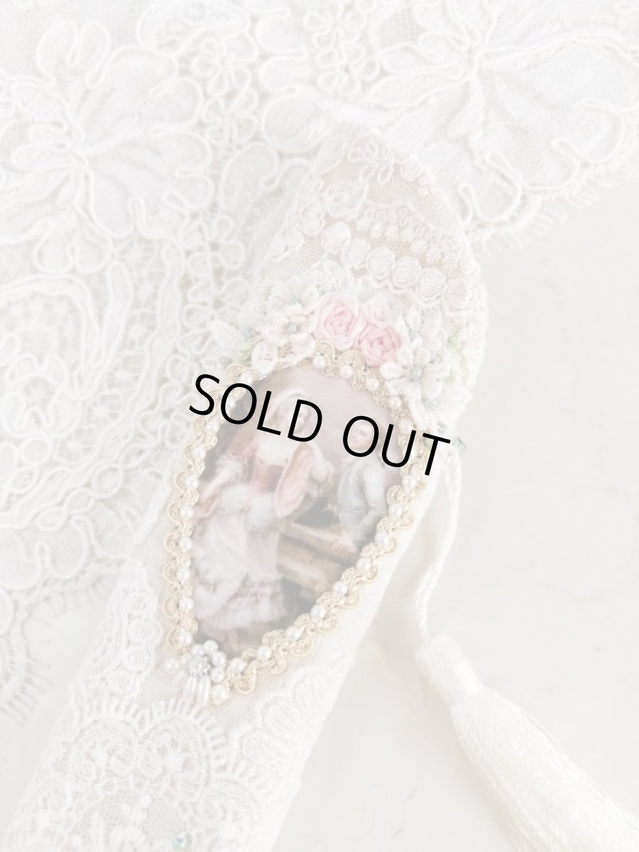 画像3: ヴィクトリアンなリボン刺繍の扇子ケース完成品  (akiko) (3)