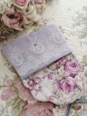 画像3: ネコと婦人の綿サテンのポーチのキット (3)