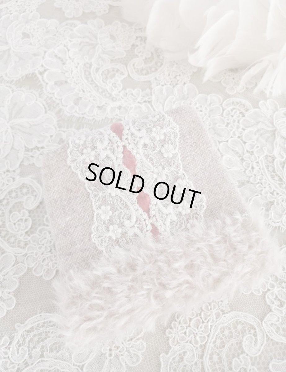 画像2: ふわふわモヘアのマスクケースとビジューマスク　B　完成品   (akiko) (2)