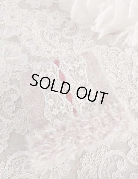 画像2: ふわふわモヘアのマスクケースとビジューマスク　B　完成品   (akiko) (2)