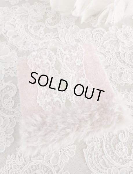 画像2: ふわふわモヘアのマスクケースとビジューマスク　A　完成品   (akiko) (2)