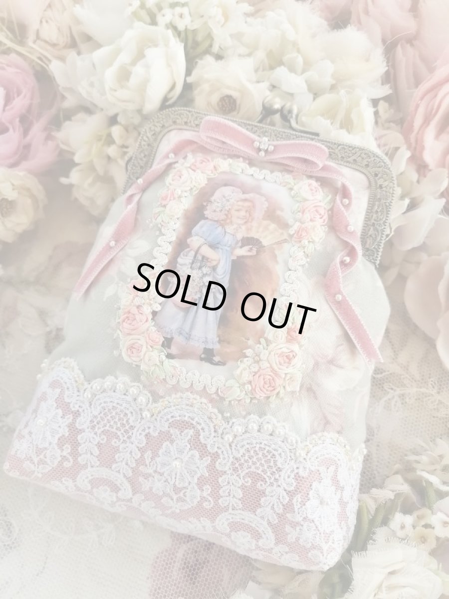 画像3: 扇子を持つ少女のポーチ完成品C　 (akiko) (3)