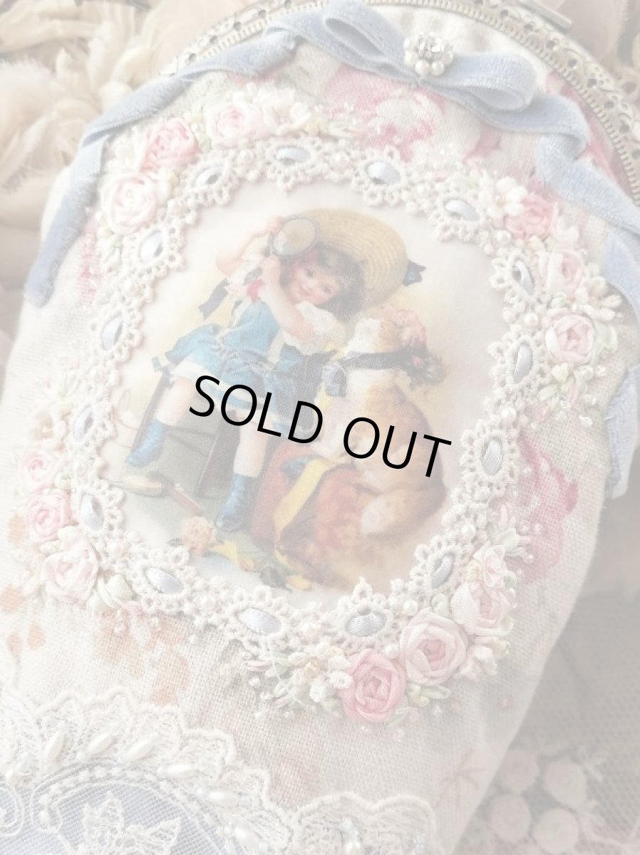 画像2: ネコと少女のポーチ完成品B　 (akiko) (2)