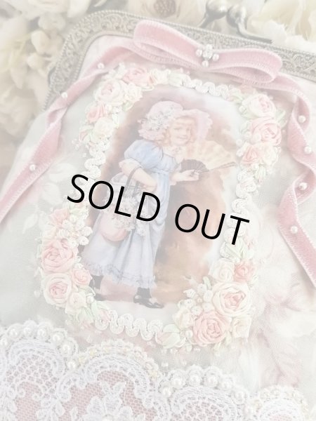 画像2: 扇子を持つ少女のポーチ完成品C　 (akiko) (2)