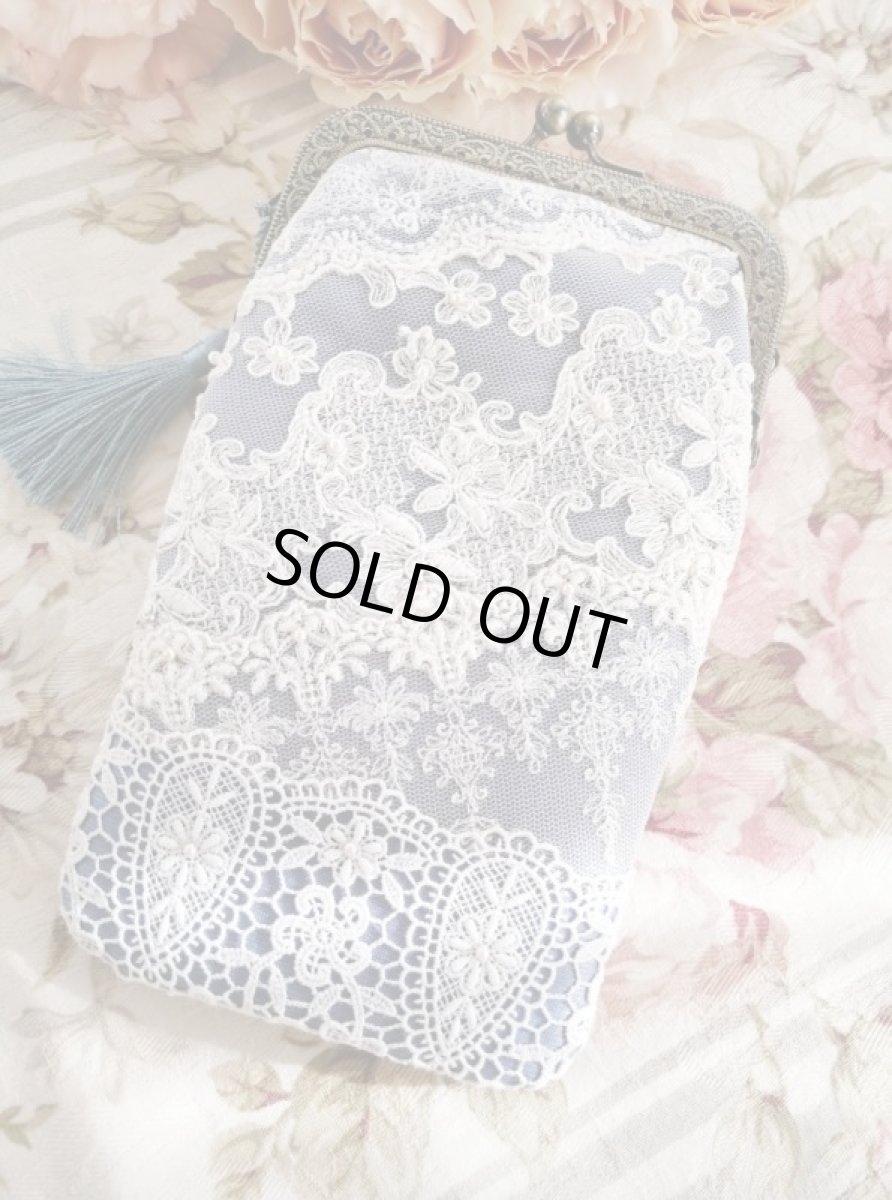 画像3: シャンタン生地レースのポーチのキット(ピンク） (3)