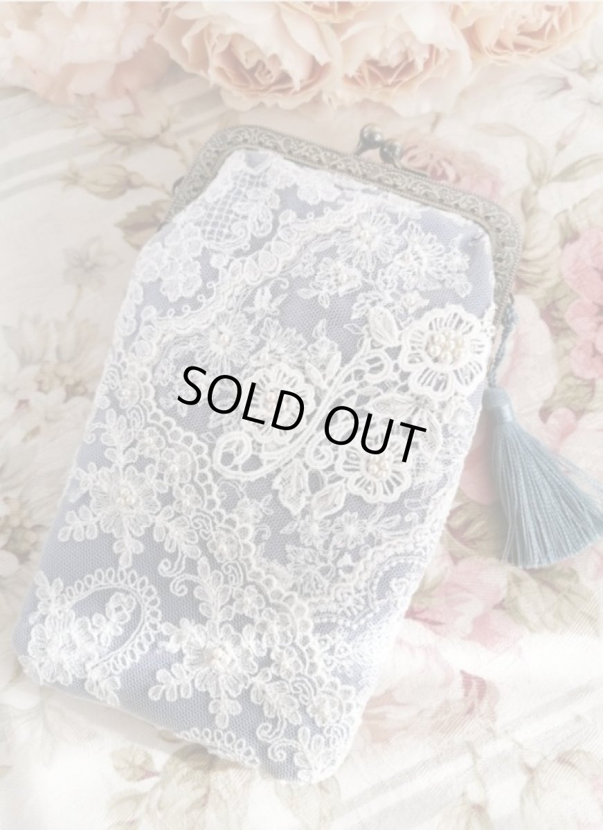 画像2: シャンタン生地レースのポーチのキット(ピンク） (2)