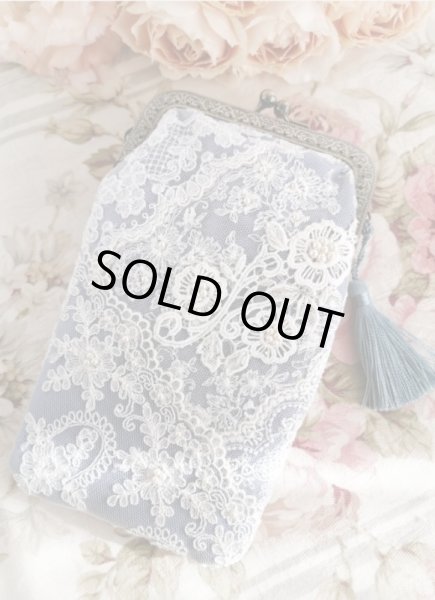 画像2: シャンタン生地レースのポーチのキット(ピンク） (2)