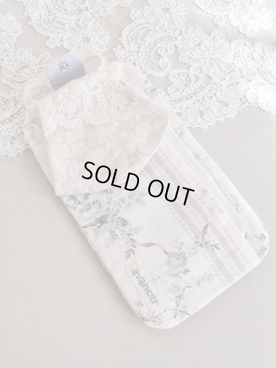 画像5: 不織布マスクも入れられちゃうエンジェルのマスクケースとレース柄マスクのセットB　完成品   (akiko) (5)