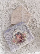 画像1: 不織布マスクも入れられちゃうエンジェルのマスクケースとレース柄マスクのセットB　完成品   (akiko) (1)