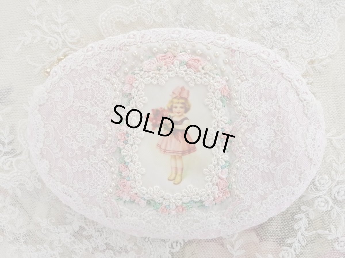 画像2: リボンの少女の楕円のポーチ完成品　A　 (akiko) (2)