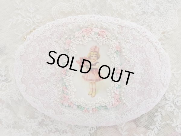 画像2: リボンの少女の楕円のポーチ完成品　A　 (akiko) (2)