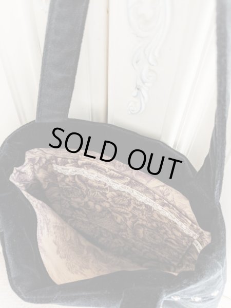 画像2: 黒別珍ビジューたっぷりエレガントバッグ　完成品 A　 (akiko) (2)