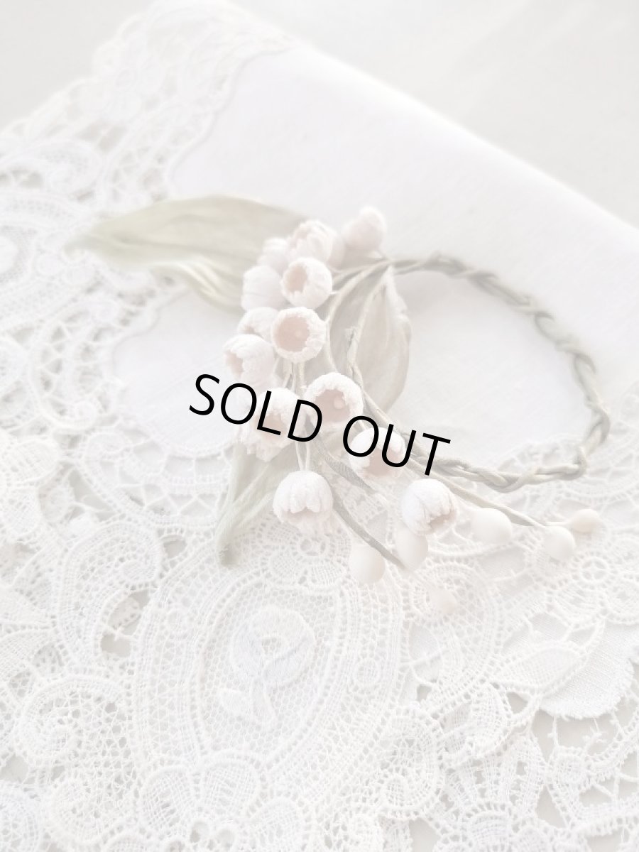 画像2: 布花　〜スズランの小さなリース〜 (2)